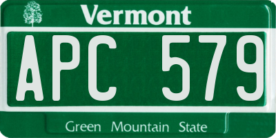 VT license plate APC579