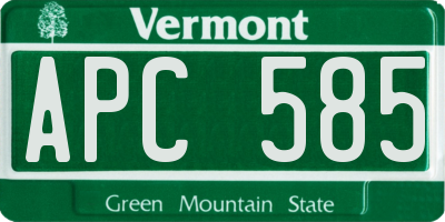 VT license plate APC585