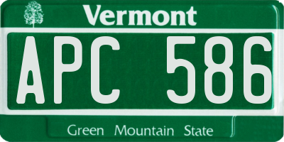 VT license plate APC586