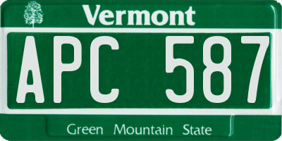 VT license plate APC587