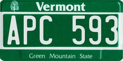 VT license plate APC593