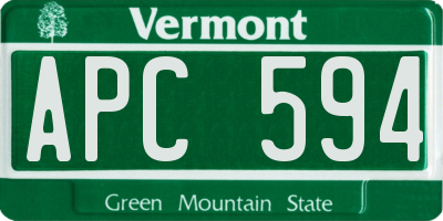 VT license plate APC594