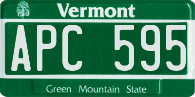 VT license plate APC595