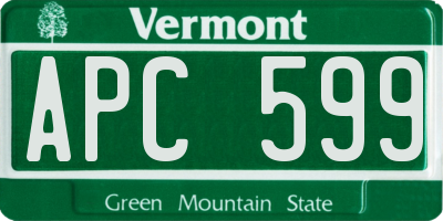 VT license plate APC599