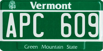 VT license plate APC609