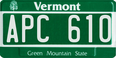 VT license plate APC610