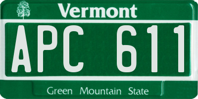 VT license plate APC611