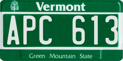 VT license plate APC613