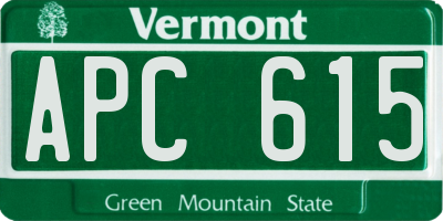VT license plate APC615