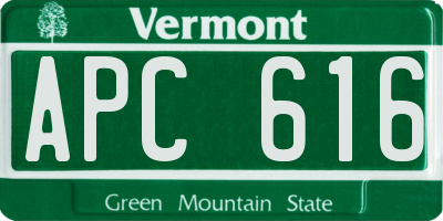 VT license plate APC616