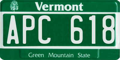 VT license plate APC618