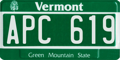 VT license plate APC619