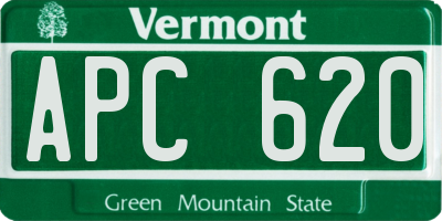 VT license plate APC620