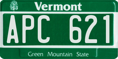 VT license plate APC621