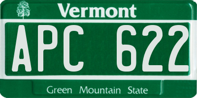 VT license plate APC622