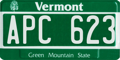 VT license plate APC623