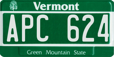 VT license plate APC624