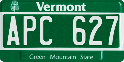 VT license plate APC627