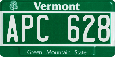 VT license plate APC628