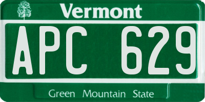 VT license plate APC629