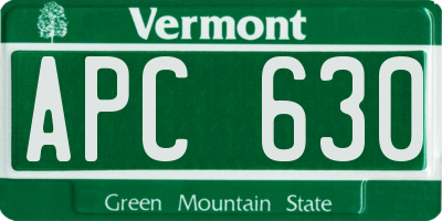 VT license plate APC630