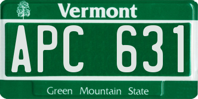 VT license plate APC631