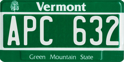 VT license plate APC632