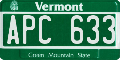 VT license plate APC633