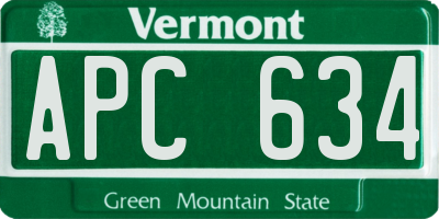 VT license plate APC634
