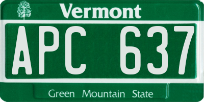 VT license plate APC637