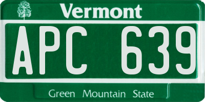 VT license plate APC639