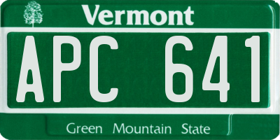 VT license plate APC641