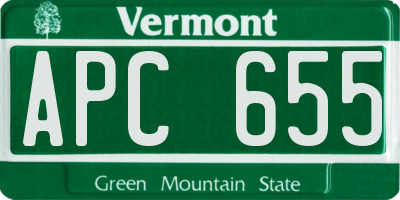 VT license plate APC655