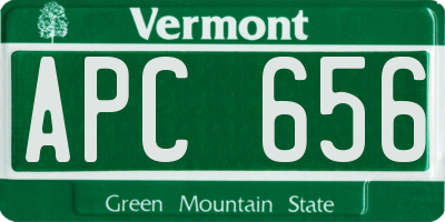 VT license plate APC656