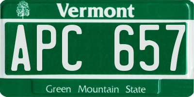 VT license plate APC657