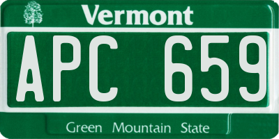 VT license plate APC659