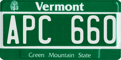 VT license plate APC660