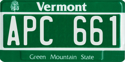 VT license plate APC661