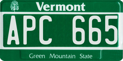 VT license plate APC665