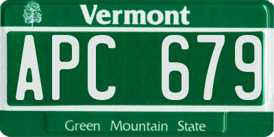 VT license plate APC679