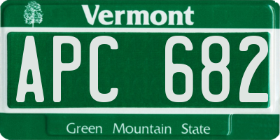 VT license plate APC682