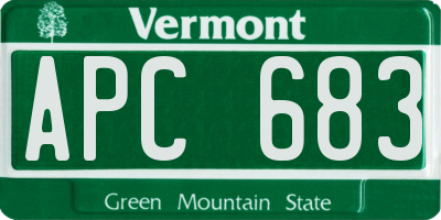VT license plate APC683