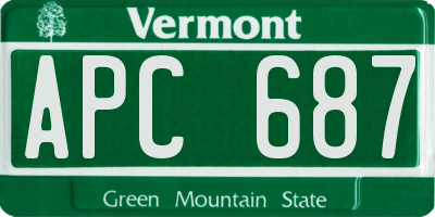 VT license plate APC687