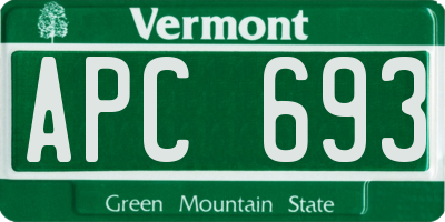 VT license plate APC693