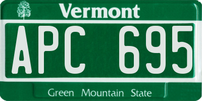 VT license plate APC695