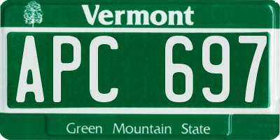 VT license plate APC697