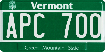 VT license plate APC700