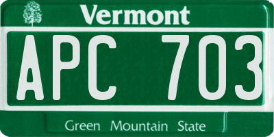 VT license plate APC703