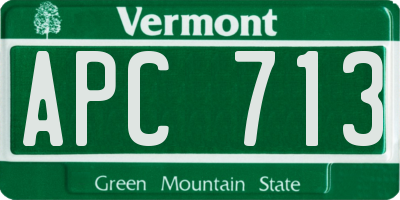 VT license plate APC713