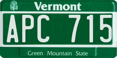 VT license plate APC715